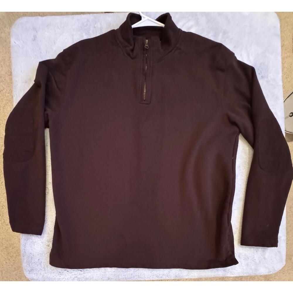 Wrangler Outdoor Long Sleeve 1/4 Zip Pullover Sweater Mens Brown Size L